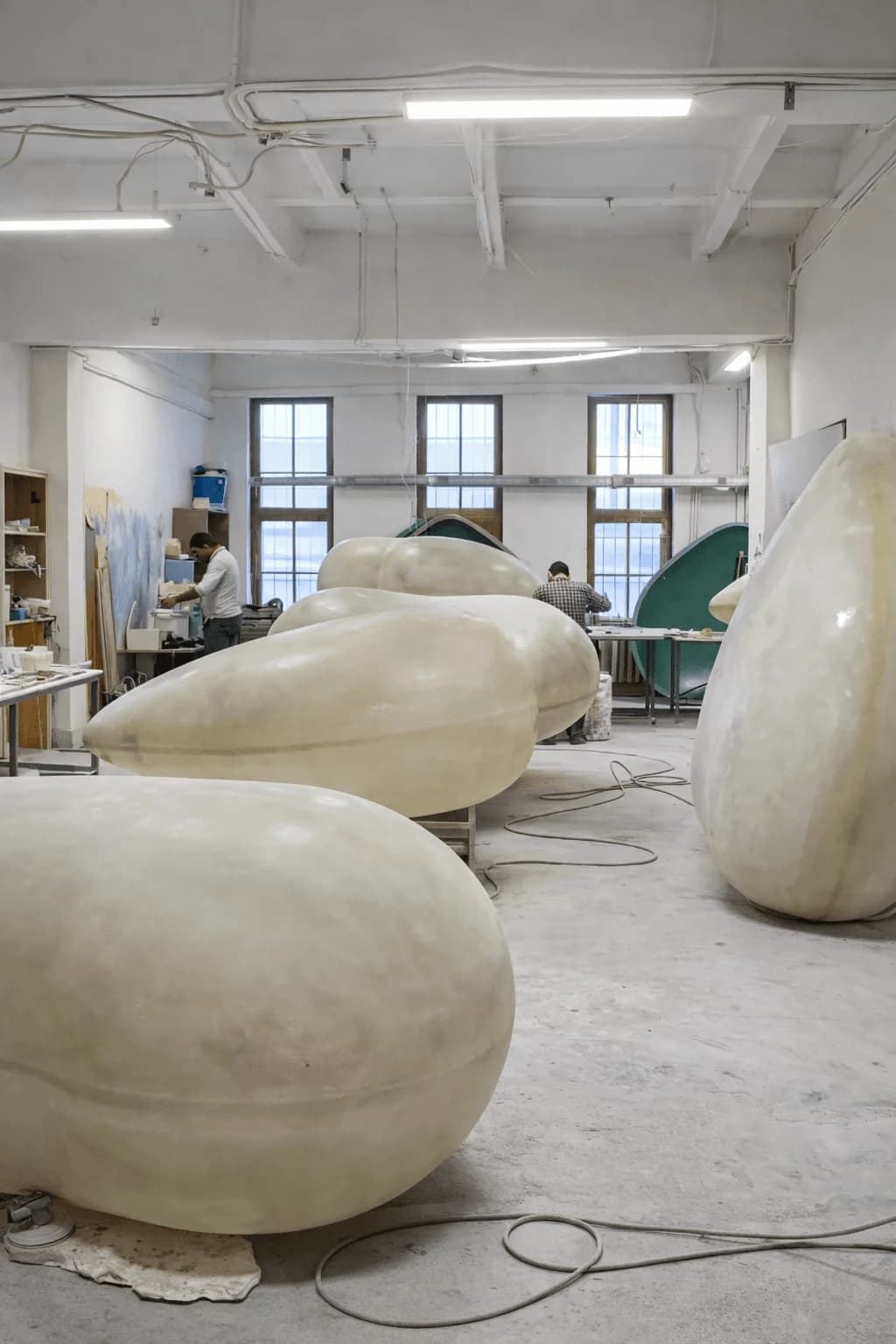Las superficies se rematan a mano en el taller, porque en la obra ya no habrá ocasión de hacerlo